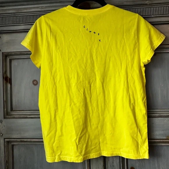 Clare V OUI Yellow Classic Tee Size XS